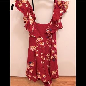 Floral backless playsuit